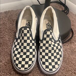 Vans Black and White Checkerboard Slip-Ons